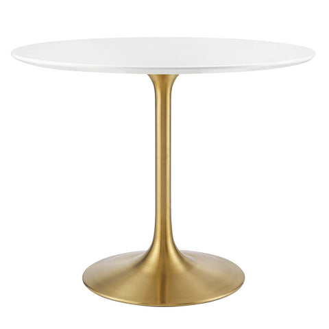 Lippa 36 Round Wood Dining Table - Gold White