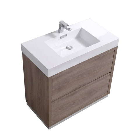 Bliss 40" Butternut Free Standing Modern Bathroom Vanity