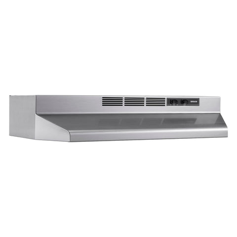 Broan-NuTone 4124SF Inch, 24", Stainless PrintGuard Fingerprint Resistant Ductless Under-Cabinet Range Hood, Stainless Steel Finish
