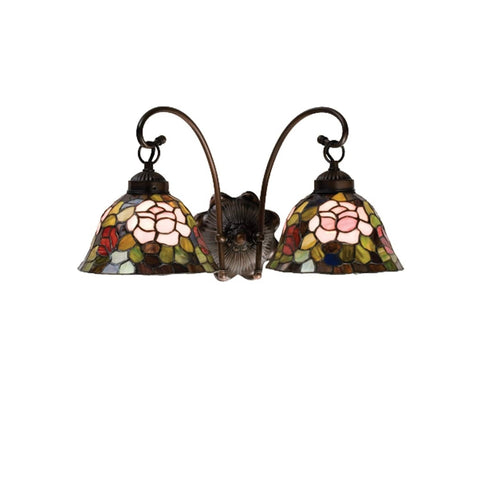 Meyda Tiffany 18709 Lighting, 18" Width, Finish: Purple/Blue Burgundy Pink Purple/Blue Mahogany Bronze