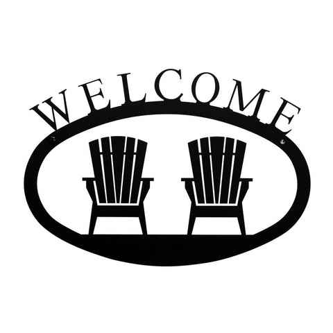 Village Wrought Iron Chairs Welcome Home Sign Small