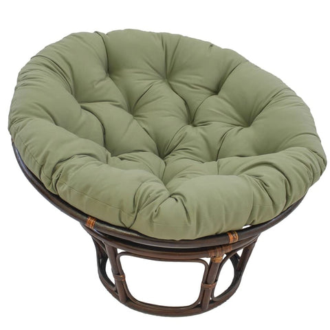International Caravan Furniture Piece 42-Inch Rattan Papasan Chair with Solid Twill Cushion