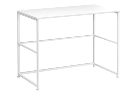 Monarch Specialties I 7775 Computer Desk, Home Office, Laptop, Left, Right Set-up, Storage Drawers, 40" L, Work, Metal, Laminate, White, Contemporary, Modern
