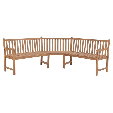 Oakestry Patio Corner Bench 72 8 inches x72 x35 4 Solid Teak Wood Outdoor Garden Seating Furniture Weather Resistant Durable Heavy Duty Modern Backyard Porch Deck Lawn