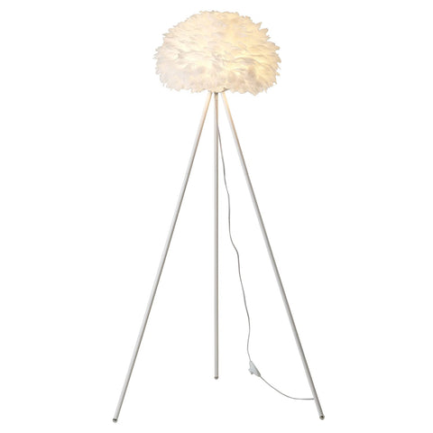 Bethel White Feather Ball Floor Lamp with White Iron Frame