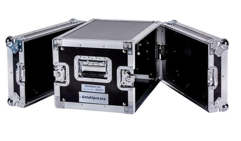 ANTAKIPRO AP-6UED 14-Inch Body Depth Fly Drive Case 6-U Space Effect Cases Pro Audio DJ Travel Storage Equipment Heavy Duty Pre-Tapped Rack Rails Removable Front & Rear Covers