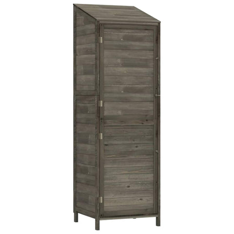 vidaXL Solid Fir Wood Garden Storage Shed - Anthracite Finish - Compact Outdoor Wooden Storage Solution - Dimensions: 21.7" x 20.5" x 68.7"
