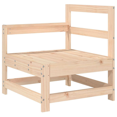 vidaXL Wooden Patio Corner Sofa - Outdoor Sectional Sofa, Solid Natural Pine Wood, Modular Garden Lounge Furniture, Dimensions 24.4" x 26" x 27.8"