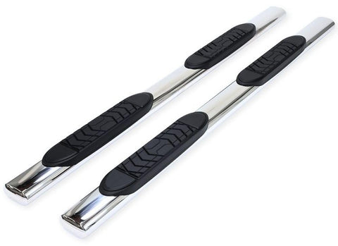 TrailFX Nerf Bar Fits Ford F-250 Super Duty Crew Cab 1999-2016 5-Inch Oval Straight Polished Stainless Steel with Slip-Resistant Step Pads Rocker Panel Mount Set of 2 Running Boards TrailFX A7015S