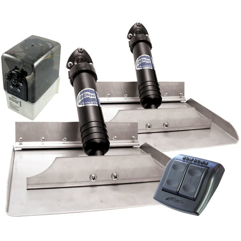 Bennett Marine 1212E Hydraulic Trim Tab Set with Euro-Style Control - 12" x 12"