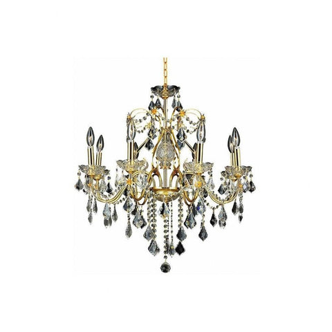 Elegant Lighting Value St. Francis 8 Light Gold Chandelier Clear Royal Cut Crystal - Finish:Gold - Finish:Gold - Finish:Gold - Finish:Gold - Finish:Gold Gold