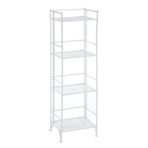 Convenience Concepts Xtra Storage 4 Tier Folding Metal Shelf, White