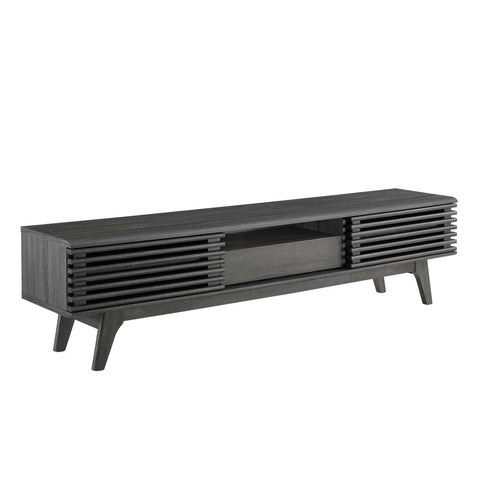 Modway Render Mid-Century Modern Low Profile 70 Inch TV Stand in Charcoal, 70"