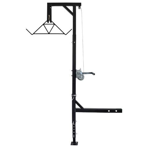 HME Truck Hitch Game Hoist Complete Kit with Winch and Gambrel, 400 lb Capacity - Hunting Game Skinning and Cleaning Accessory with 360-Degree Swivel Shaft and Adjustable Height