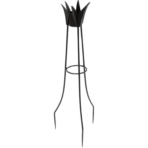 Oakestry 34" Wrought Iron Spiked Gazing Globe Stand – Black Powdercoat, Fits 6", 10", & 12" Globes, Garden Décor
