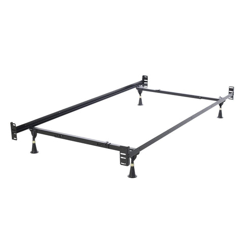 Fast Furnishings Twin/Full Adjustable Metal Bed Frame with Headboard Footboard Brackets