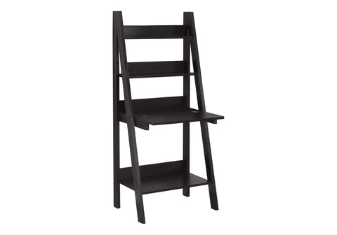 Monarch Specialties Tryy Ladder Desk - Bookcase - Wall Bookshelf - Stand Shelf, 61"H, Cappuccino