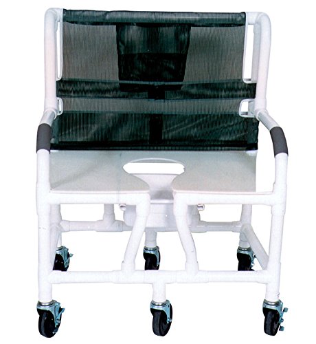 MJM International 130-5 Bariatric Shower Chair with Full Support Commode Opening Seat, Pail Royal Blue, Forest Green, Mauve
