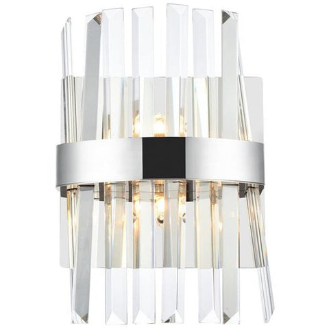 Elegant Lighting Serephina 8" Iron and Crystal Bath Sconce in Chrome