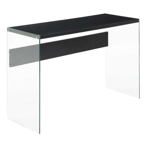 SoHo Glass Console Table/Desk, Black/Glass