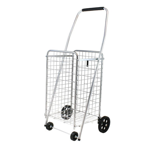 Helping Hand FQ39283 Pop 'n Shop Folding Cart with Wheels and Handle, Silver