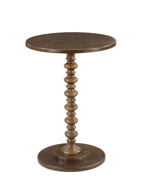 Convenience Concepts Palm Beach Spindle Table 17.75" - Traditional Round End Table for Living Room, Turned Solid Wood Side Table, Classic Display Pedestal Table, Espresso