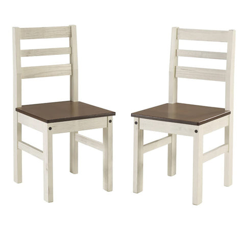 OS Home and Office Furniture Cottage Series Dining Chairs-2 in Distressed White