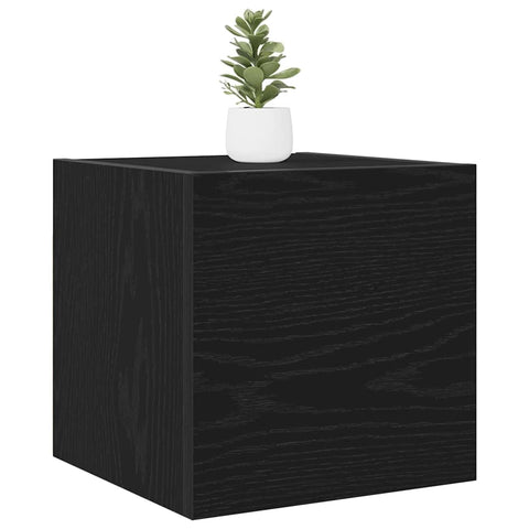 vidaXL TV Cabinet 2 pcs Black Oak 12.01 x 11.81 x 11.81 in, Modern Media Stand, Rectangular Lowboard Storage, Living Room Organizer, Efficient TV Cabinet, Contemporary Entertainment Center