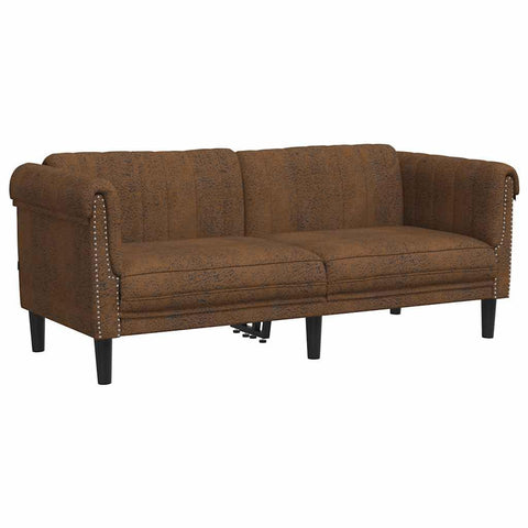 vidaXL Brown Velvet Loveseat - 2-Seater Upholstered Settee/Couch for Living Room, Modern Eye-Catching Design, Easy Assembly