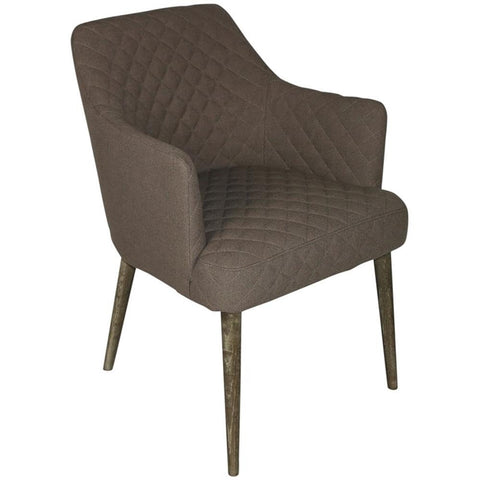 Moti Diamond Style Stitched Chair in Gray Fabric