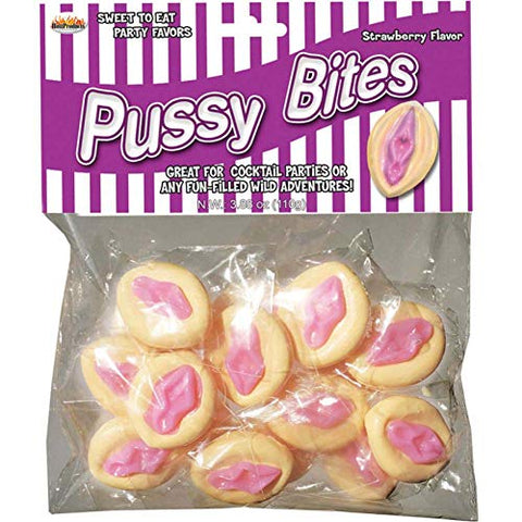 Hott Products Pussy Bites, Strawberry, 128 Gram