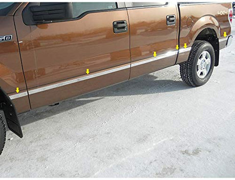 QAA is Compatible with 2009-2014 Ford F-150 12 Piece Stainless Body Molding Insert Trim Kit, 1.5" Width MI49316