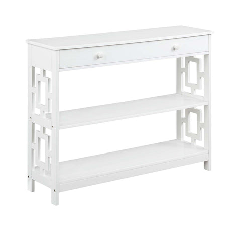 Convenience Concepts Town Square 1 Drawer Console Table, White