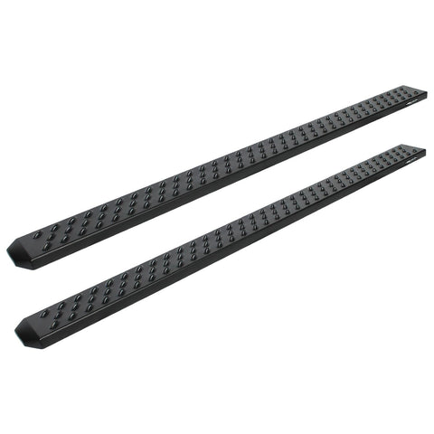 Raptor Series Running Boards Steps 6.5in Wide Sawtooth Grip Black Aluminum Compatible with New Body 2019-2026 1500 Crew Cab