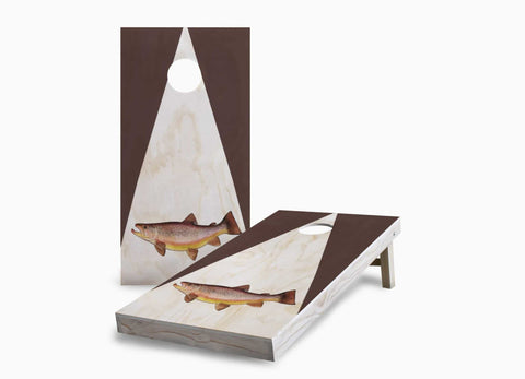 Skip's Garage Wood Trout 2x4 Cornhole Boards - Corn Filled Bags - NO Additional Accessories