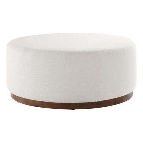Modway Large 38" Round Boucle Upholstered Upholstered Ottoman