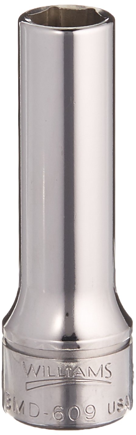 Williams JHWBMD-609 SUPERTORQUE 3/8-Inch Drive Deep Metric 6 Point Socket 9mm Size, High-Polished Chrome Finish, Designed for Maximum Engagement on 6-Point Fasteners