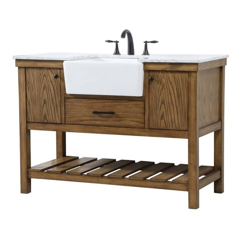 Elegant Decor Clement 48" Aluminum MDF Single Bathroom Vanity in Driftwood