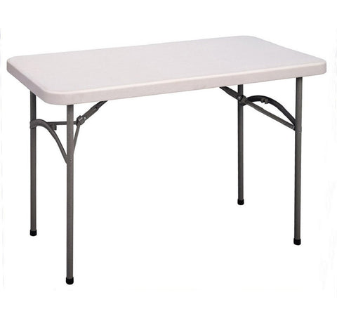Correll CP2448 CP Series Blow Molded Plastic Light Weight Economy Folding Table, Rectangular, 24" Width x 48" Length, Gray Granite
