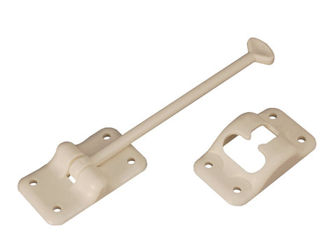 RV Designer E237 Entry Door Holder - T-Style RV Door Holder 6 inch Colonial White - Durable Plastic for Camper/RV Doors - Easy Install with Plunger & Screws - Top RV Accessories