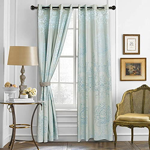 Curtains Damask Jacquard Grommet Semi-Blackout Tall 60x100 Reims by Dolce-Mela