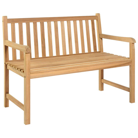 vidaXL Garden Bench, Outdoor Patio Furniture - 44.9" Seat, Durable Solid Teak Wood Construction, Weather, Fine Sanded Finish, Brown