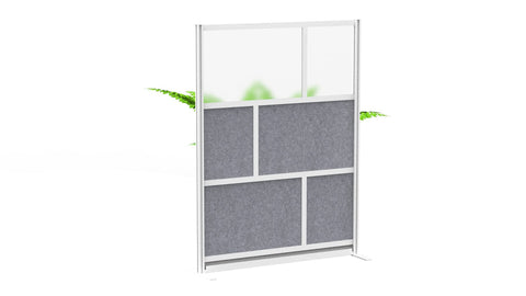 LUXOR MW-5370-FCG Expanse Modular Wall Room Divider System, Silver Frame, 53" x 70" Starter Wall