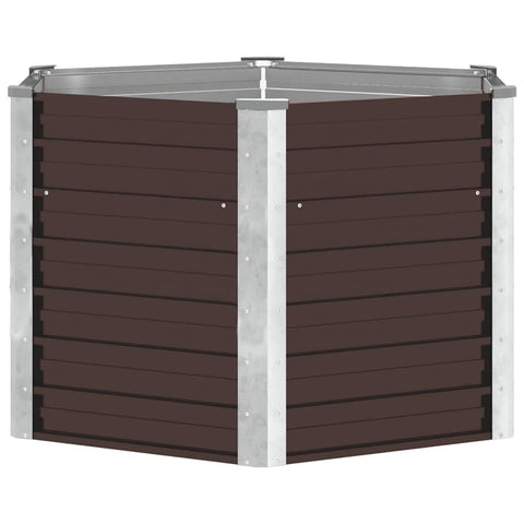 vidaXL - Heavy-Duty Galvanized Steel Garden Raised Bed in Brown - 50.8"x50.8"x30.3", Spacious and Weather-, Ideal for Plants, Vegetables, Herbs and Flowers