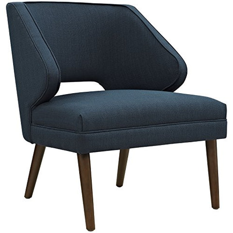 Modway Dock Mid-Century Modern Upholstered Fabric Accent Arm Lounge Chair in Gray