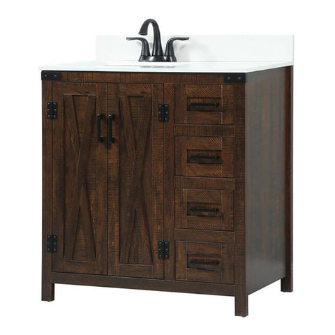 Elegant Decor Grant 32" MDF Single Bathroom Vanity with Backsplash in Expresso