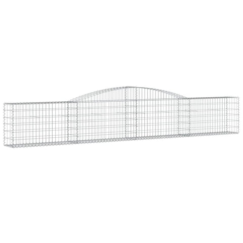 vidaXL Set of 2 Galvanized Iron Arched Gabion Baskets â€“ 157.5"x11.8"x23.6"/31.5" - Decorative Garden Barriers, Weather Resistant, Durable Construction, Easy Assembly, Stylish Outdoor Decor