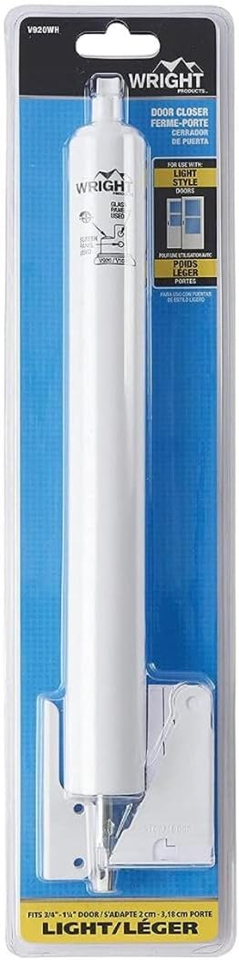 Wright Products - Standard Duty Pneumatic Screen and Storm Door Closer, White
