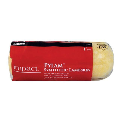 Linzer Impact Pylam Synthetic Lambskin 1 in. x 9 in. W Regular Paint Roller Cover For Very Rough Surfaces
