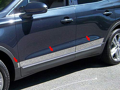QAA is Compatible with 2015-2019 Lincoln MKC 6 Piece Stainless Rocker Panel Trim, Upper Kit, 2.5" - 3.5" Tapered Width TH55640